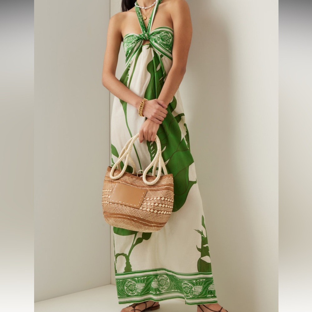 Johanna Ortiz Green and White Strapless Maxi Dress - Picture 8 of 9